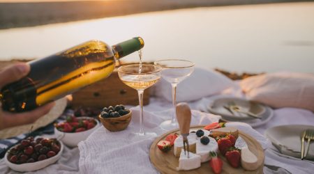 Romantic beach picnic